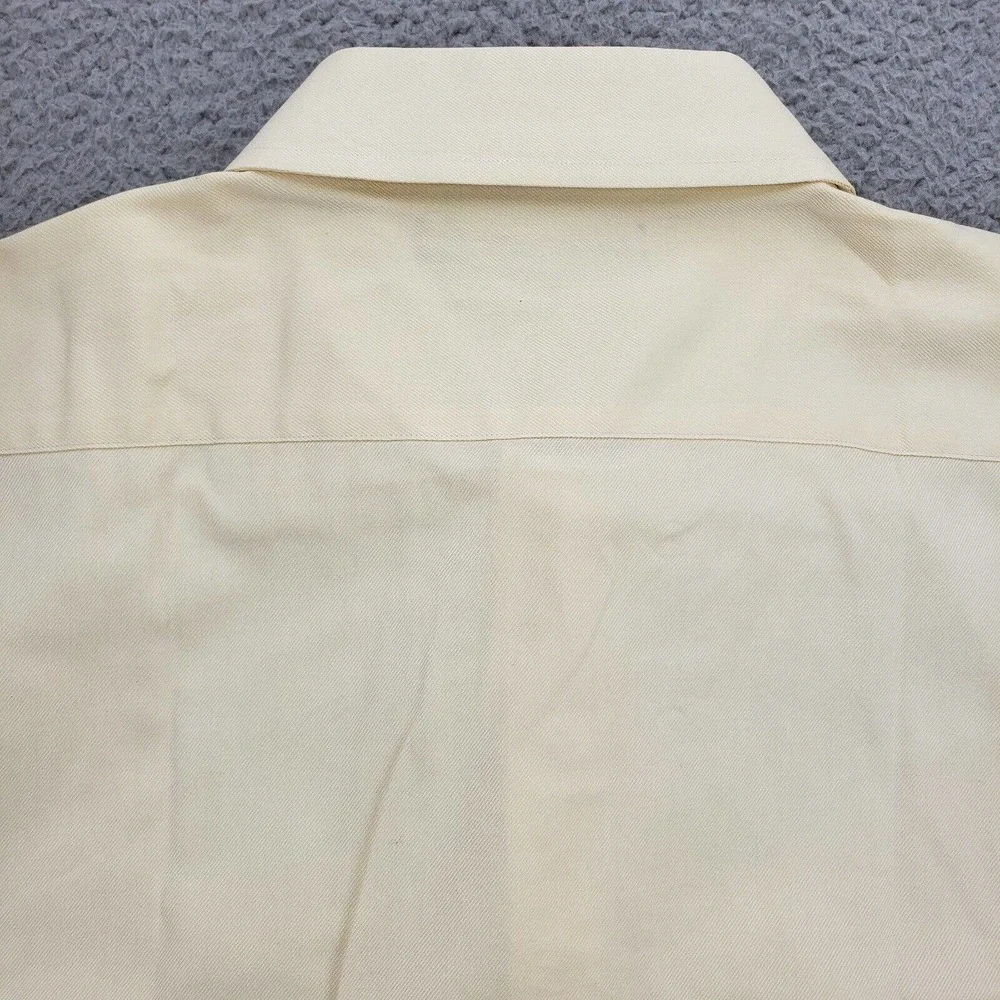 Tommy Hilfiger Shirt Mens XL 17 34-35 Yellow Long Sleeve Button‎ Up Pocket